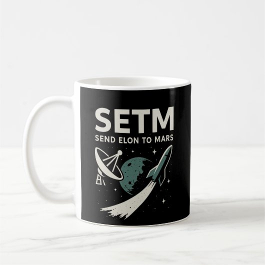 Elon an Mars senden SETI Parody-Logo-Tasse Kaffeetasse (Links)