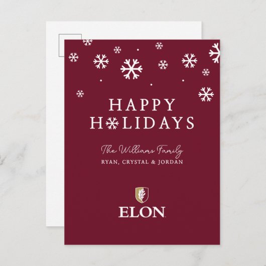 Elon Feiertagspostkarte (Vorne/Hinten)