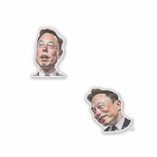 Elon Karikatur Aufkleber (Vorderseite)