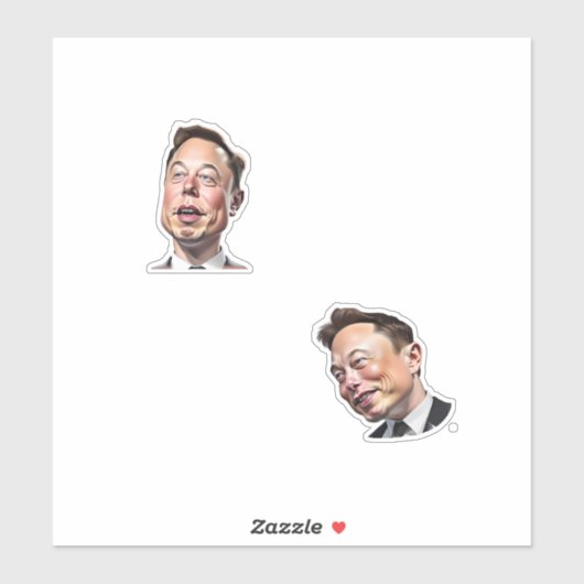 Elon Karikatur Aufkleber (Blatt)