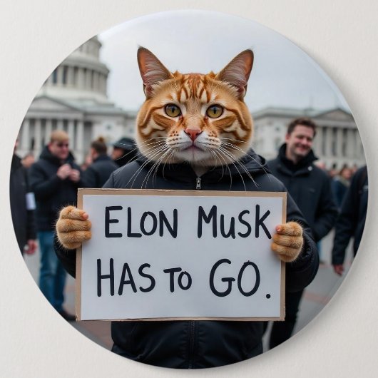 Elon Musk muss Katzenpolitik machen Button (Vorderseite)