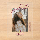 Elon University Abschluss Acryleinladungen (Vorderseite)