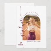 Elon University Abschluss Ankündigung (Vorne/Hinten)