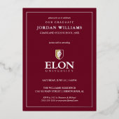 Elon University Abschluss Folieneinladung (Vorderseite)