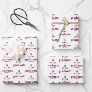 Elon University Abschluss Geschenkpapier Set