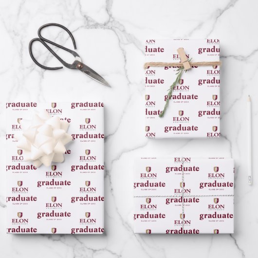 Elon University Abschluss Geschenkpapier Set (Vorderseite)