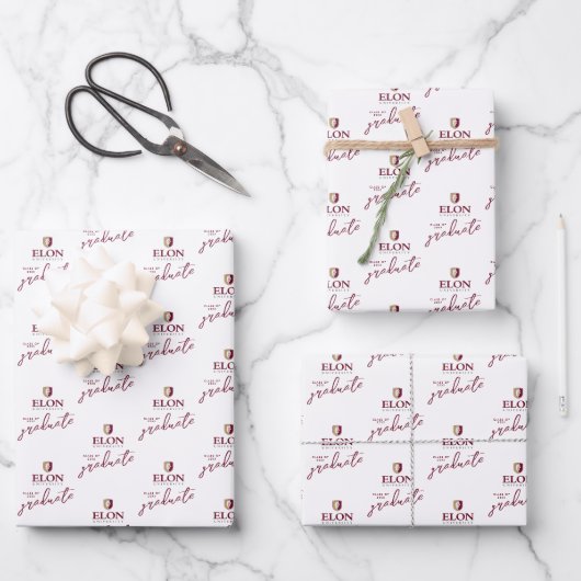 Elon University Abschluss Geschenkpapier Set (Vorderseite)