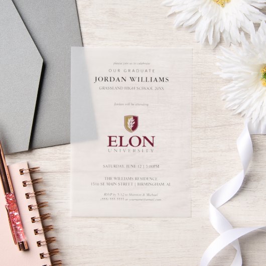 Elon University Abschluss Pergament Einladungen (Hochzeit)