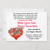 Elope Anuncement Las Vegas Marriage Einladung (Rückseite)