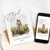 Eloped Modern Script Photo Wedding Announcement Einladung