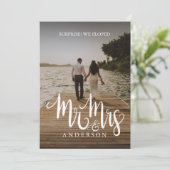 Eloped Mr. [Nachname] Heiratsankündigung Einladung (Stehend Vorderseite)