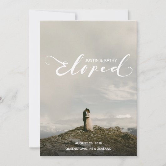 Eloped Names Ehe Ankündigung nach dem Party (Vorderseite)