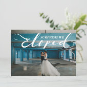 "Eloped" Überraschungsheirat Elegante Ankündigung (Stehend Vorderseite)