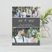 Eloped Verheiratet Foto Wedding Ankündigung (Stehend Vorderseite)