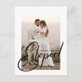 Eloped Wedding Foto Just Married Celebration Ankündigungspostkarte (Vorderseite)