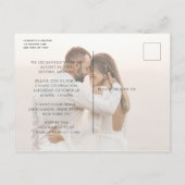 Eloped Wedding Foto Just Married Celebration Ankündigungspostkarte (Rückseite)