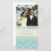 Elopement Ankündigung Foto-Karte Aqua-Creme (Vorne/Hinten)