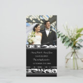 Elopement Ankündigung Foto-Karte Schwarze Blume (Stehend Vorderseite)