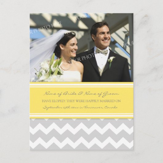 Elopement Ankündigung Foto Postkarten Lemon Grau (Vorderseite)