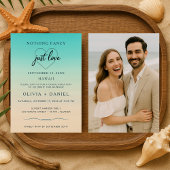 Elopement Beach Photo Wedding Reception Einladung