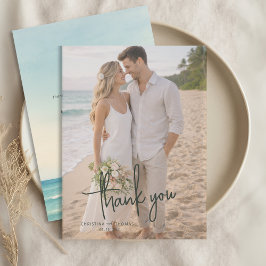 Elopement Beach Wedding Dankeskarte