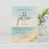 Elopement Beach Wedding Einladung (Stehend Vorderseite)