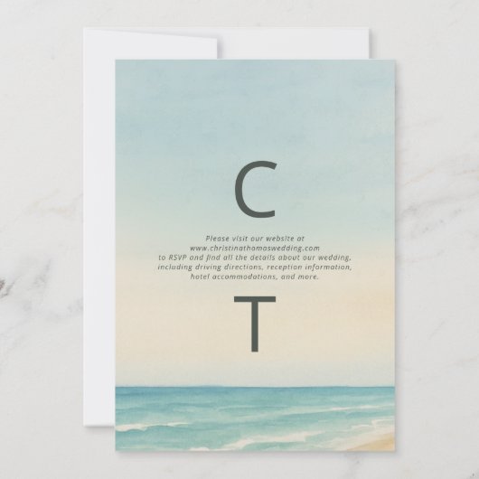 Elopement Beach Wedding Einladung (Rückseite)