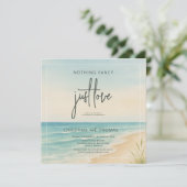 Elopement Beach Wedding Einladung (Stehend Vorderseite)