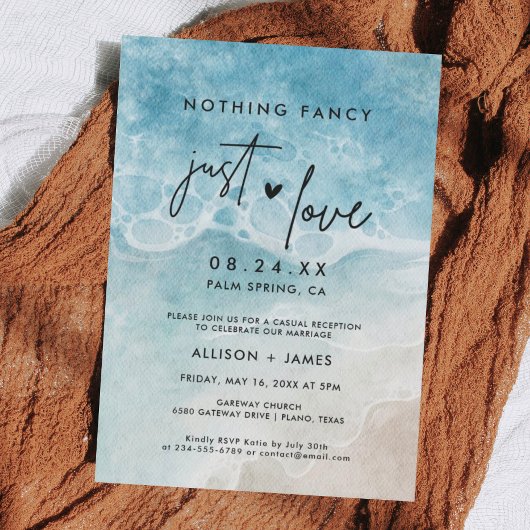 Elopement Beach Wedding Empfang Einladung
