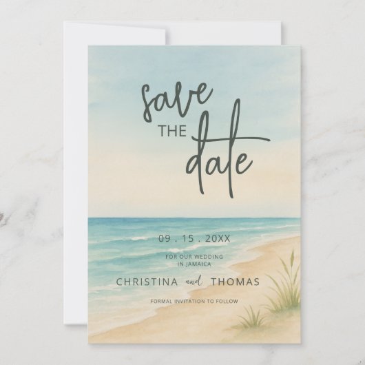 Elopement Beach Wedding Save the Date (Vorderseite)