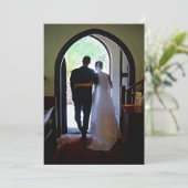 Elopement Bride Groom Foto Just Married Announceme Einladung (Stehend Vorderseite)