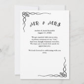 Elopement Bride Groom Foto Just Married Announceme Einladung (Rückseite)