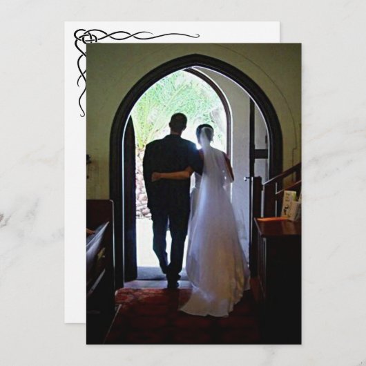 Elopement Bride Groom Foto Just Married Announceme Einladung (Vorne/Hinten)