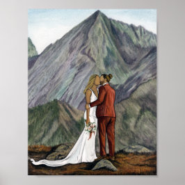 Elopement Couple in the Mountains Print Poster