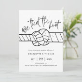 Elopement-Einladung, wir tippen den Knoten Ankündigung (Stehend Vorderseite)