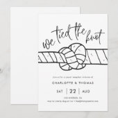 Elopement-Einladung, wir tippen den Knoten Ankündigung (Vorne/Hinten)