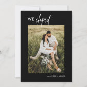 Elopement Empfang Black We Elopted Ankündigung (Vorderseite)