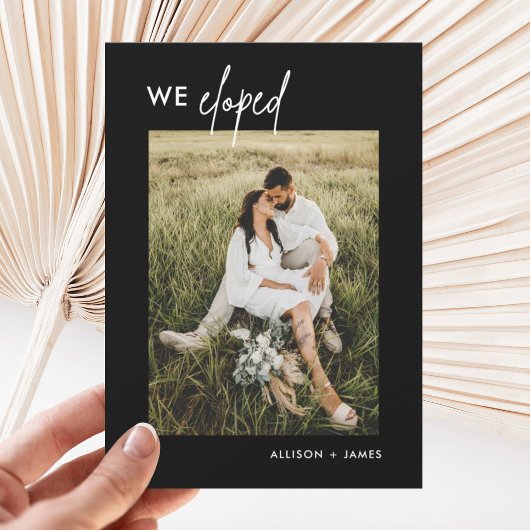 Elopement Empfang Black We Elopted Ankündigung