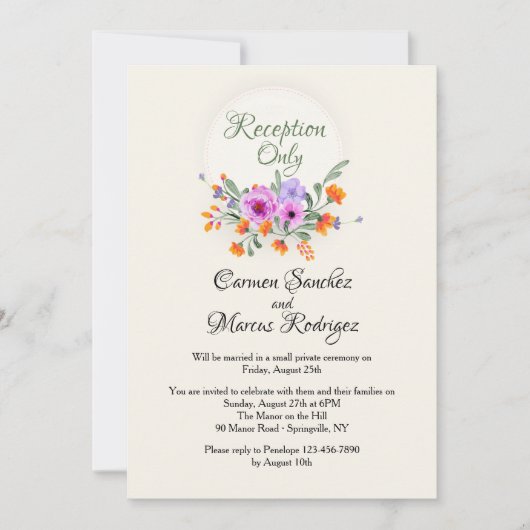 Elopement-Empfang Einladung (Vorderseite)