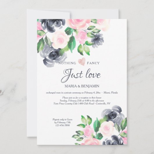 Elopement-Empfang Einladung (Vorderseite)