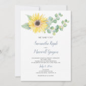 Elopement Empfang Invite, Eukalyptus Sunflower Einladung (Vorderseite)