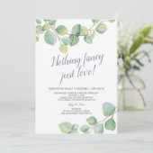 Elopement Empfang Nichts Extravagant nur Liebe Einladung (Stehend Vorderseite)