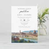 Elopement Florence Italy Wedding Reception Einladung (Stehend Vorderseite)