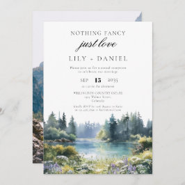 Elopement Forest Lakeside Wedding Reception Photo Einladung