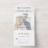 Elopement Foto Hochzeitsempfang All In One Einladung (Innen Boden)