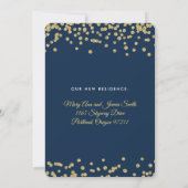 Elopement Gold Imitats Glitzer Confetti Navy Blue Einladung (Rückseite)
