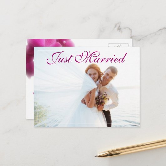 Elopement Hochzeit Ankündigungspostkarte (Vorderseite/Rückseite Beispiel)