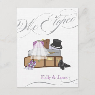Elopement Hochzeit - Lila Einladung