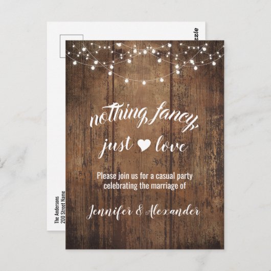 Elopement Hochzeit nach Karte Einladung (Vorne/Hinten)