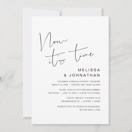 Elopement, jetzt ist es Zeit Einladung (Vorderseite)